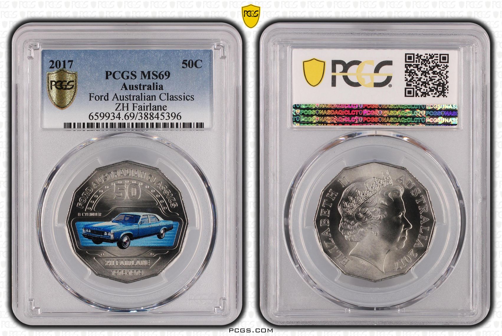 2017 Australia Fifty Cent, 50c Ford Australian Classics - ZH Fairlane PCGS - MS69 -396