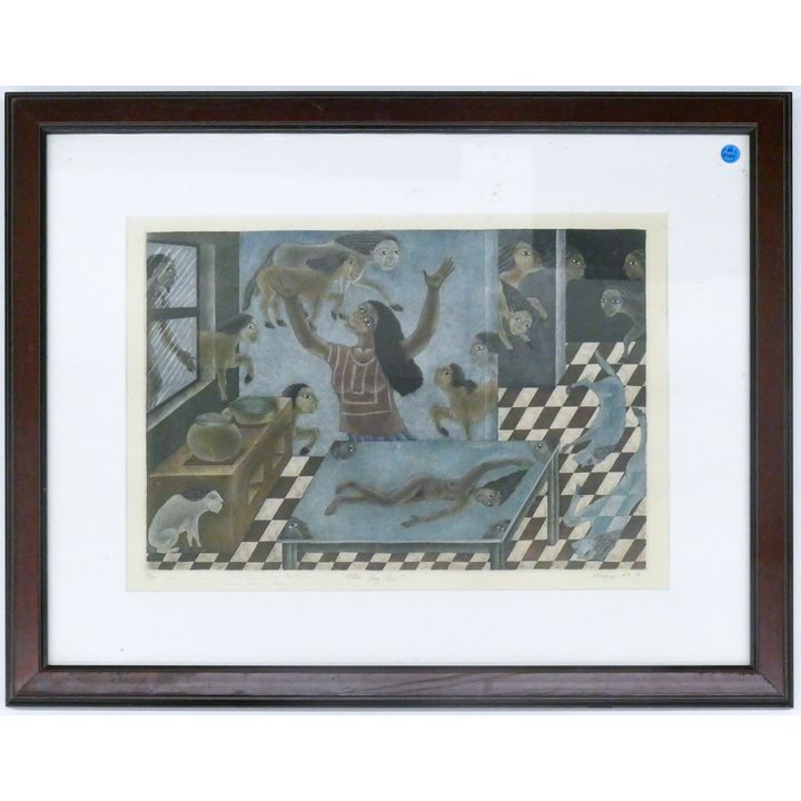 Juan Alcazar ''Otra Vez Tu'' Etching Framed 24.5''x30.5''. S/N 5 of 35.