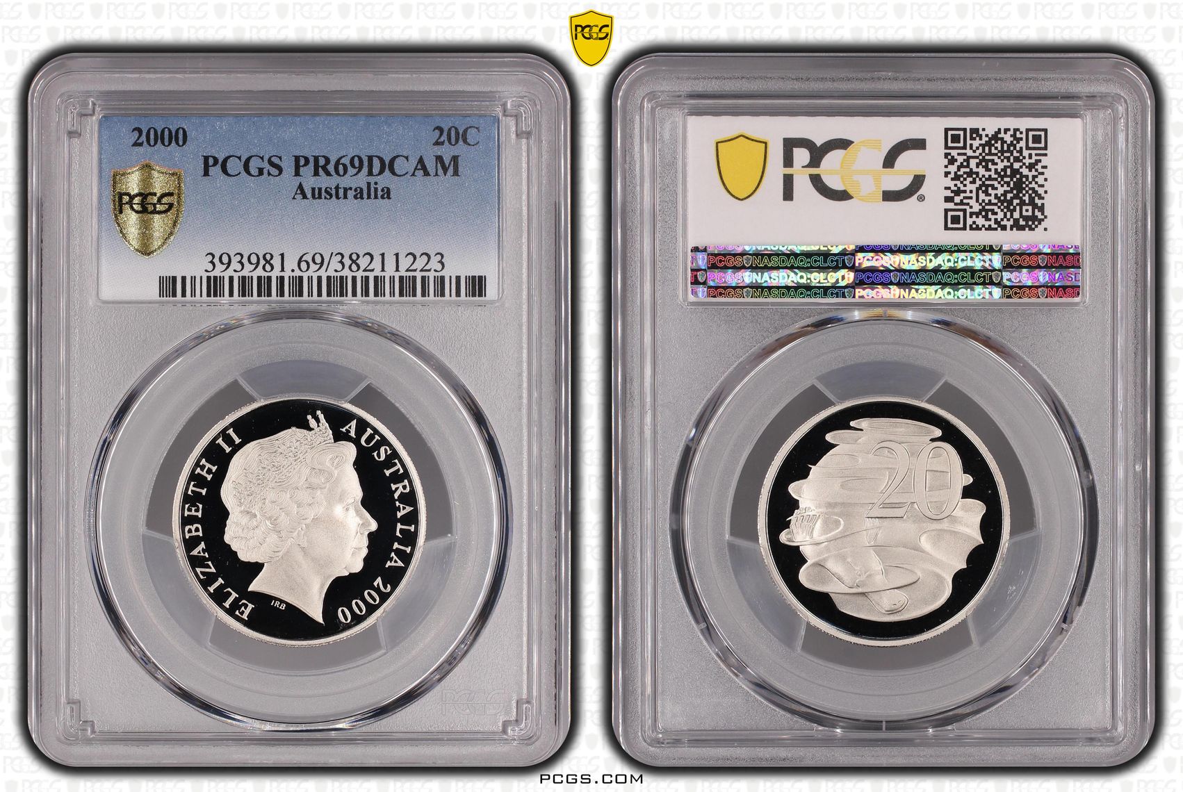 2000 Australian Twenty Cent, 20c Proof PCGS - PR69DCAM -223