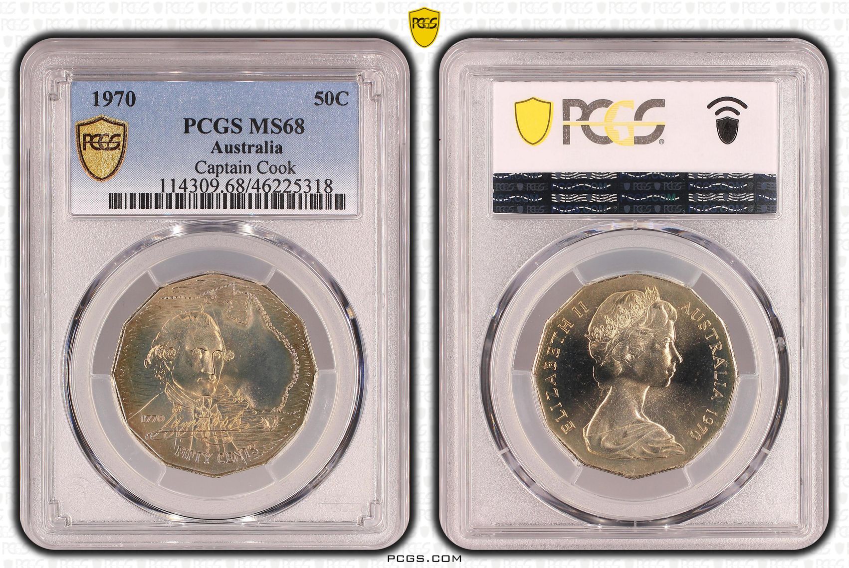 Captain Cook, Fifty Cent, 1970, PCGS MS68