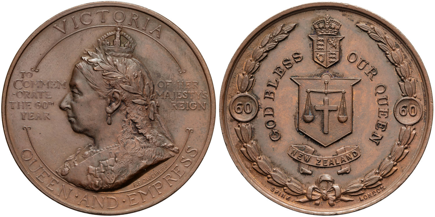 New Zealand, Victoria, Diamond Jubilee, 1897, UNC - CHU