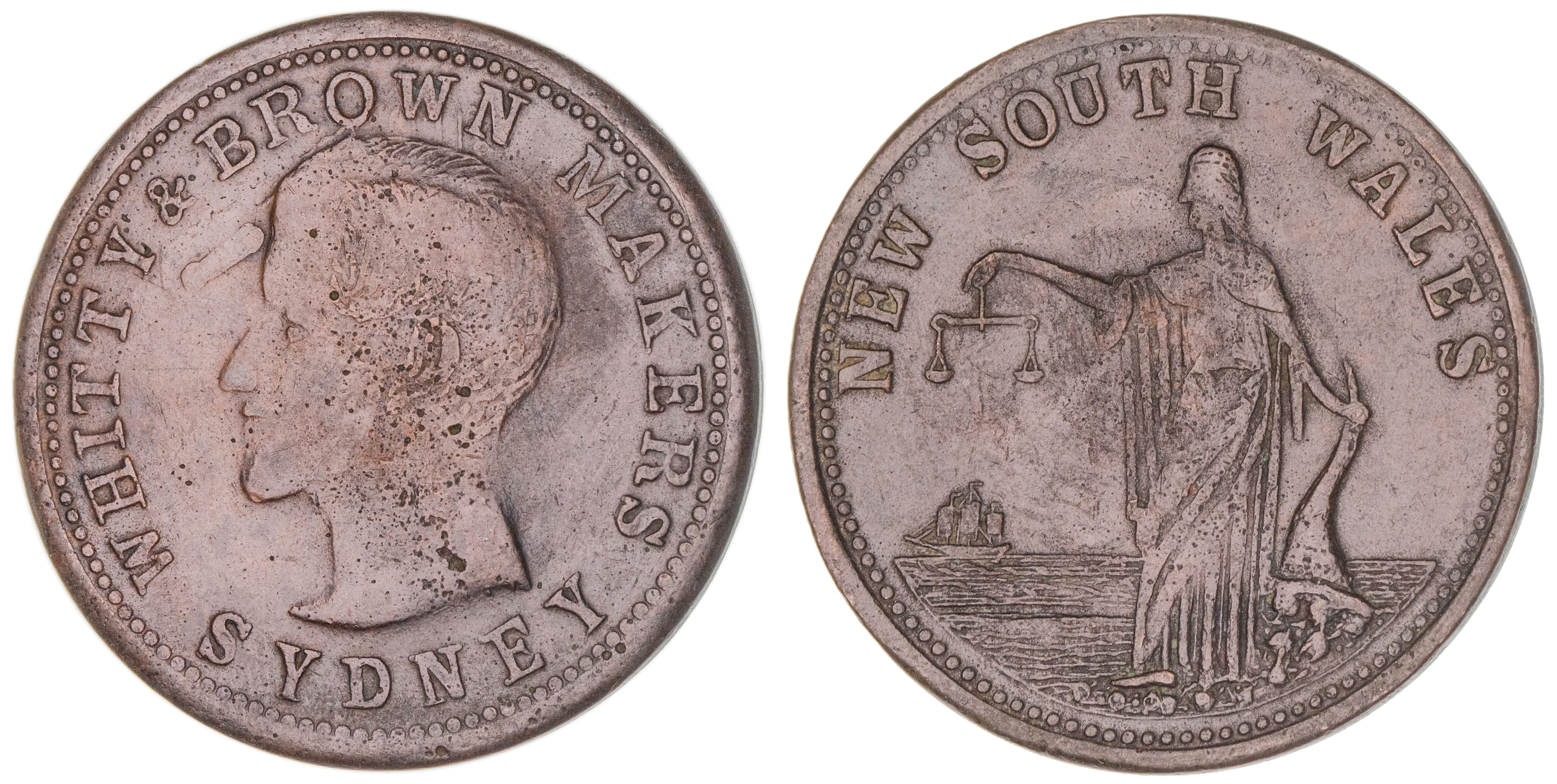 Whitty & Brown, Sydney, NSW, Penny, ND, gVF