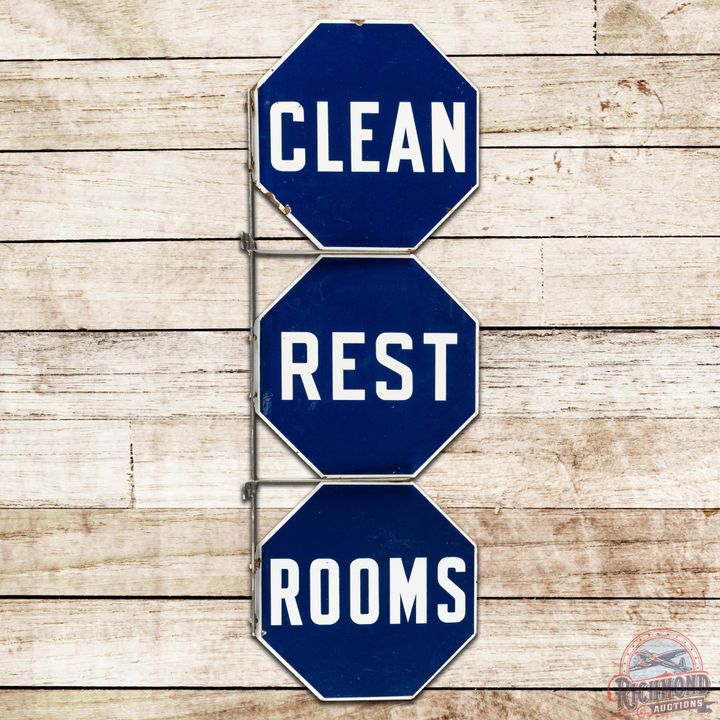 Clean Rest Rooms Multi-Piece DS Porcelain Flange Sign