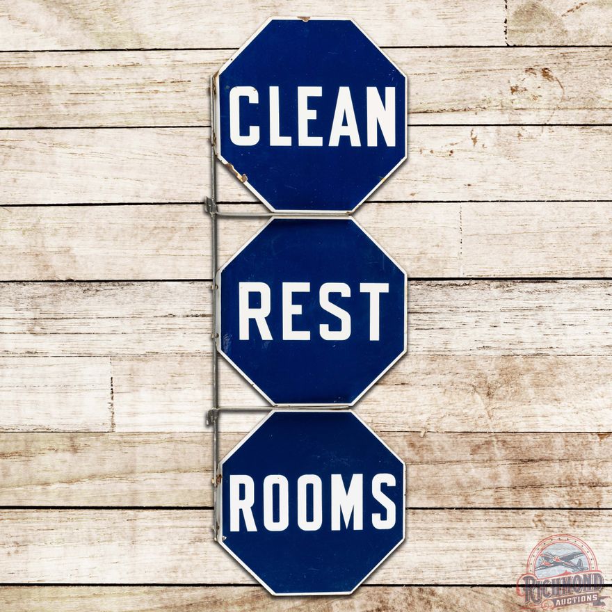Clean Rest Rooms Multi-Piece DS Porcelain Flange Sign