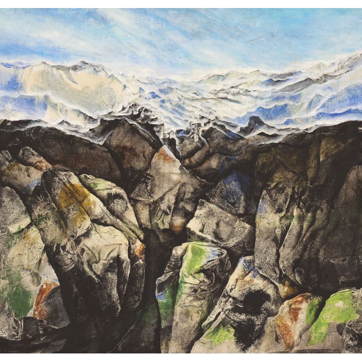 Neil Meitzler ''Mystic Mountain Landscape'' Casein