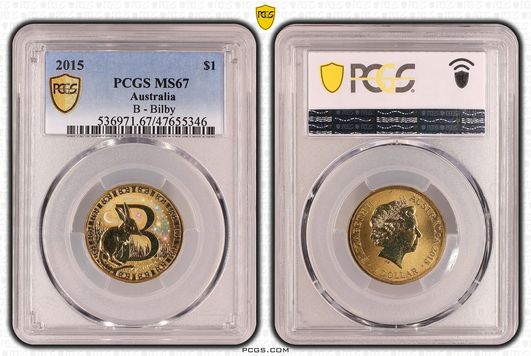 B - Bilby, One Dollar, 2015, PCGS MS 67