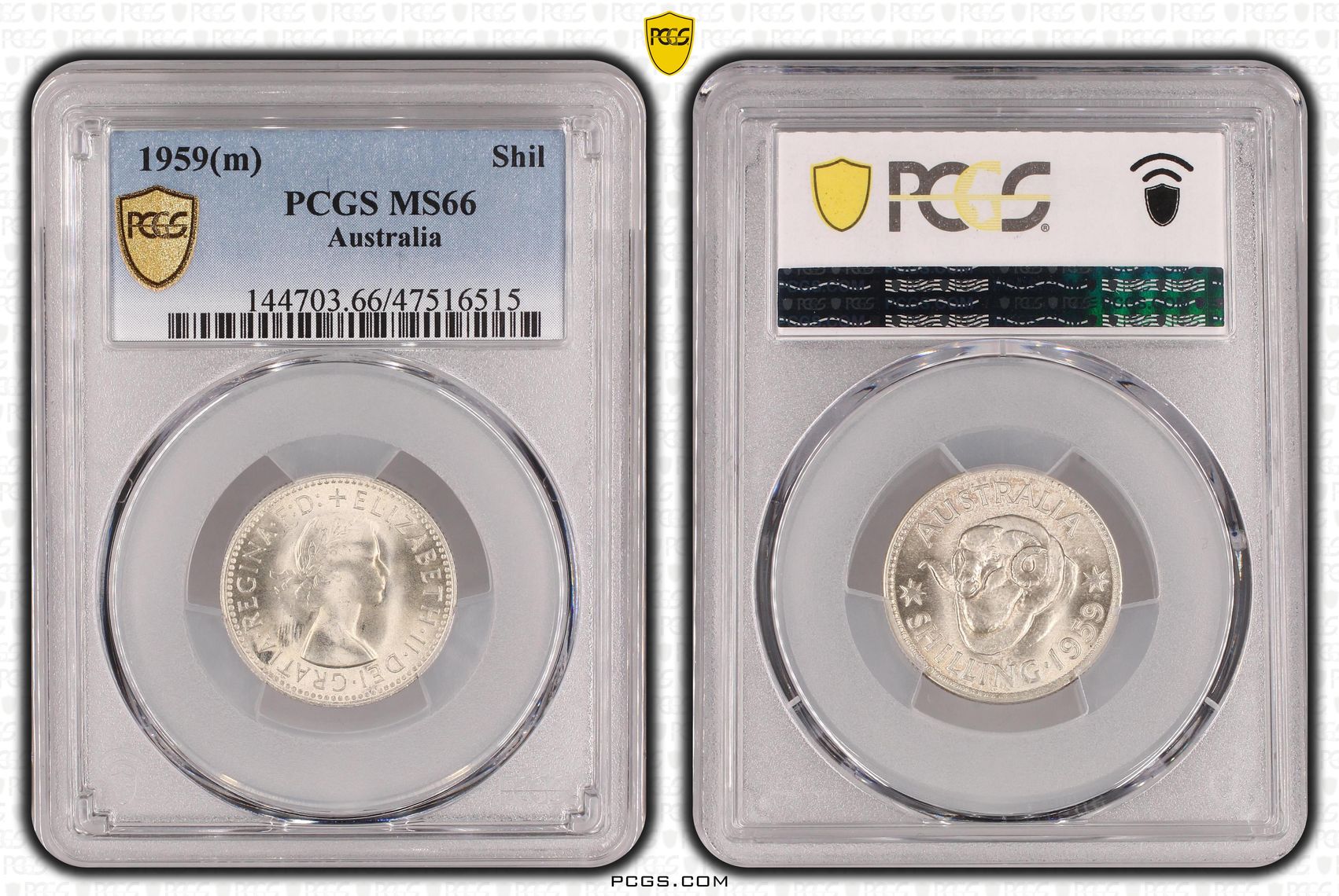 Elizabeth II, Shilling, 1959(m), PCGS MS66