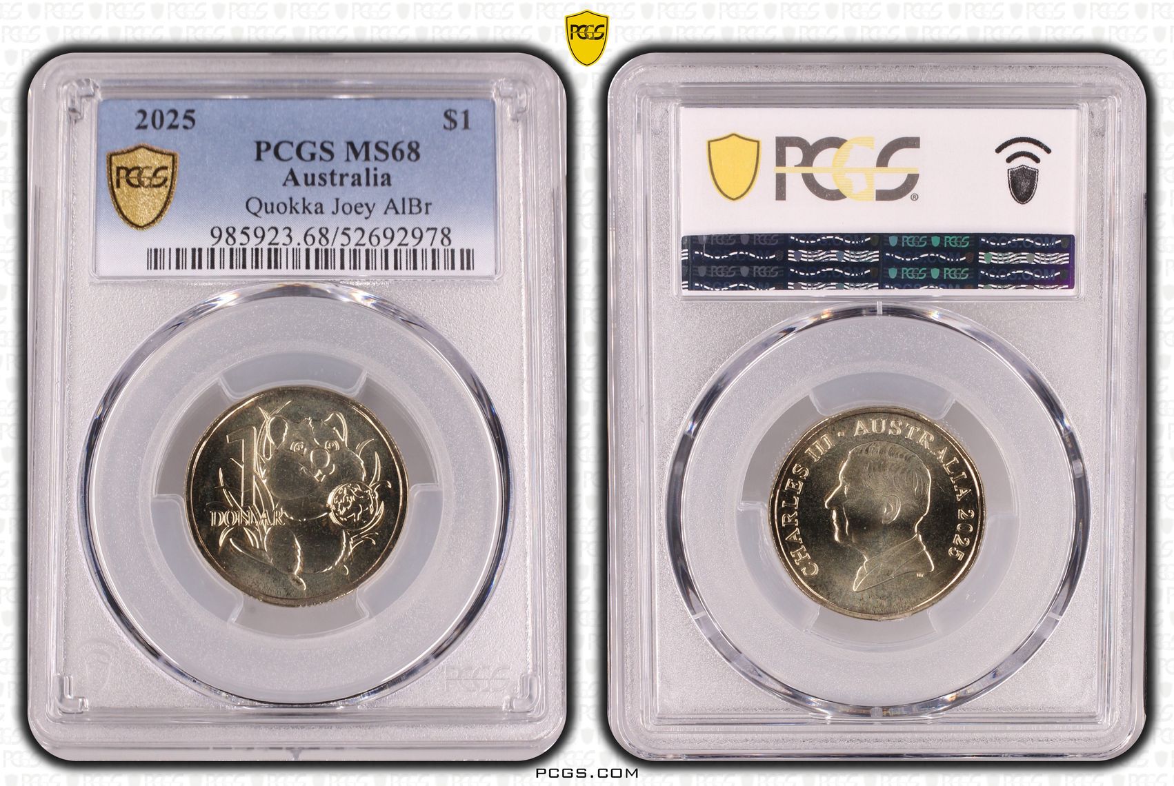 Quokka Joey AlBr, One Dollar, 2025, PCGS MS68