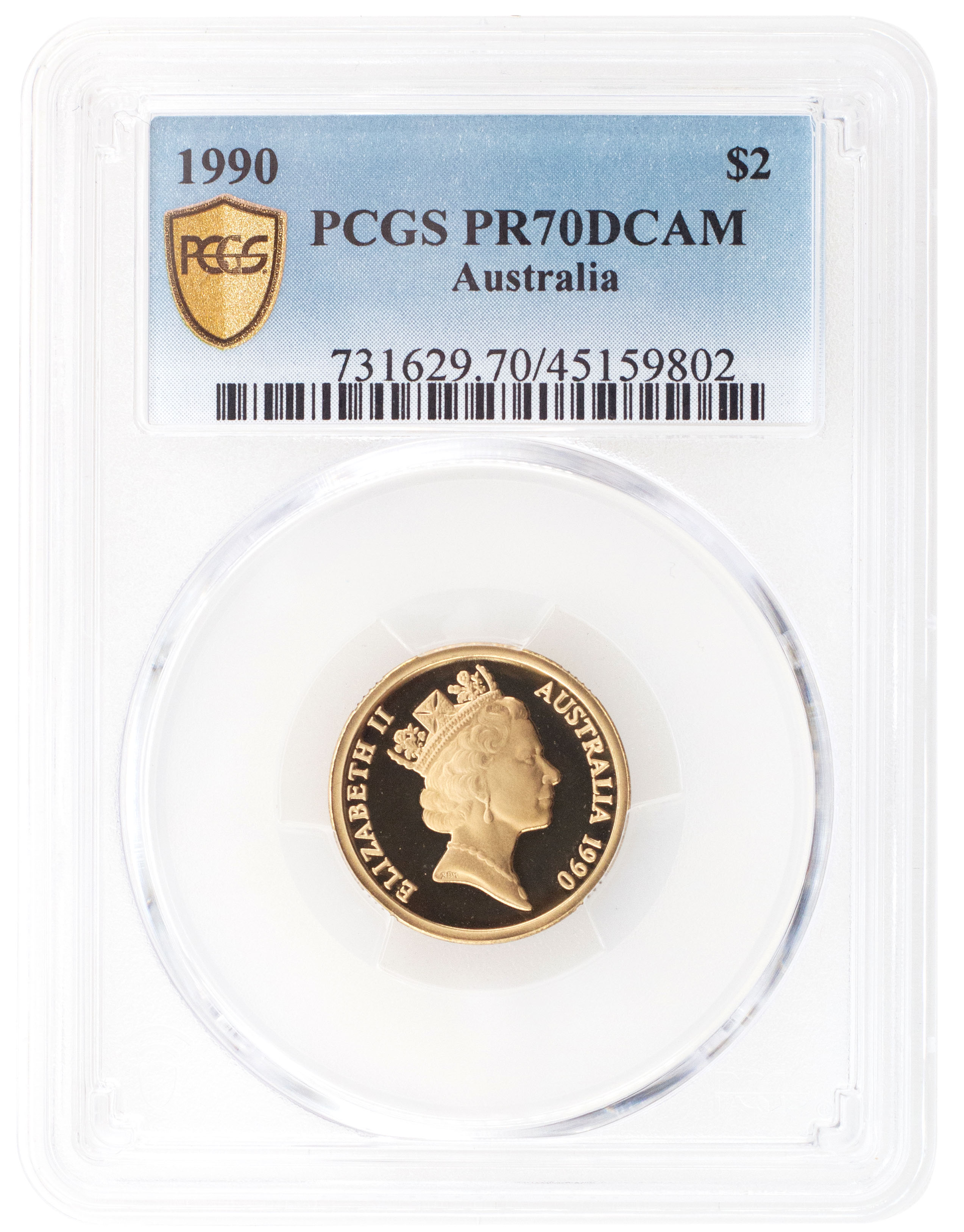 Elizabeth II, Two Dollars, 1990, PCGS PR 70DCAM