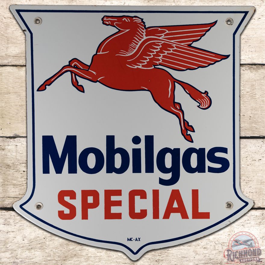 13" Mobilgas Special SSP Pump Plate Sign - 9.25