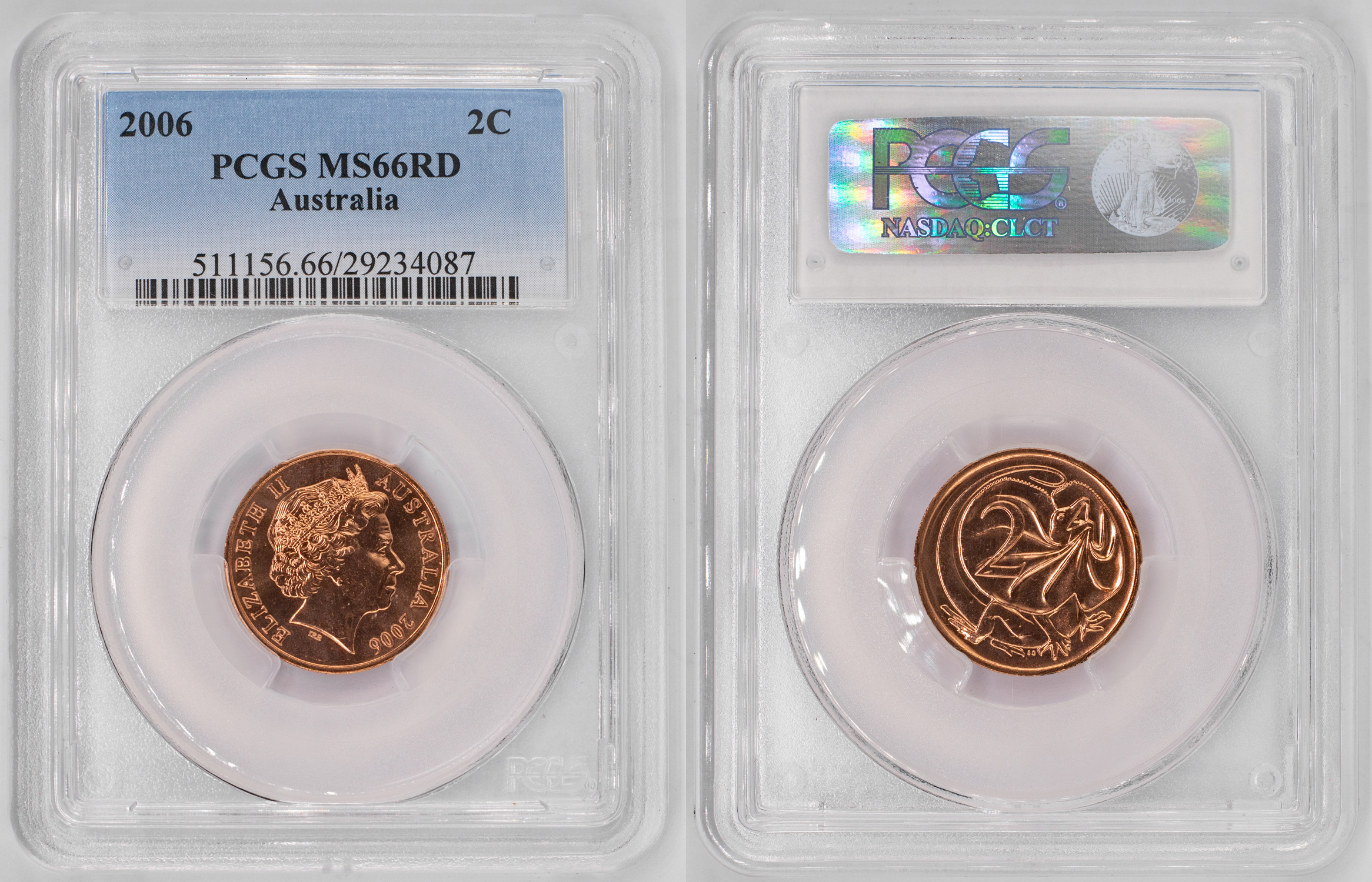 Elizabeth II, Two Cent, 2006, PCGS MS66RD