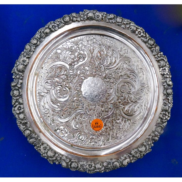 Antique Sheffield Armorial Plated Salver 10''
