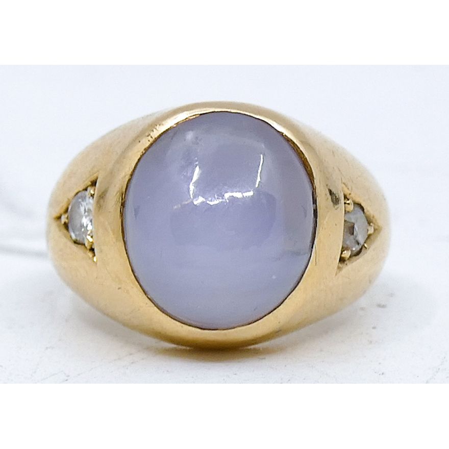 Ladies 14k Star Sapphire & Diamond Ring Size 2.5.