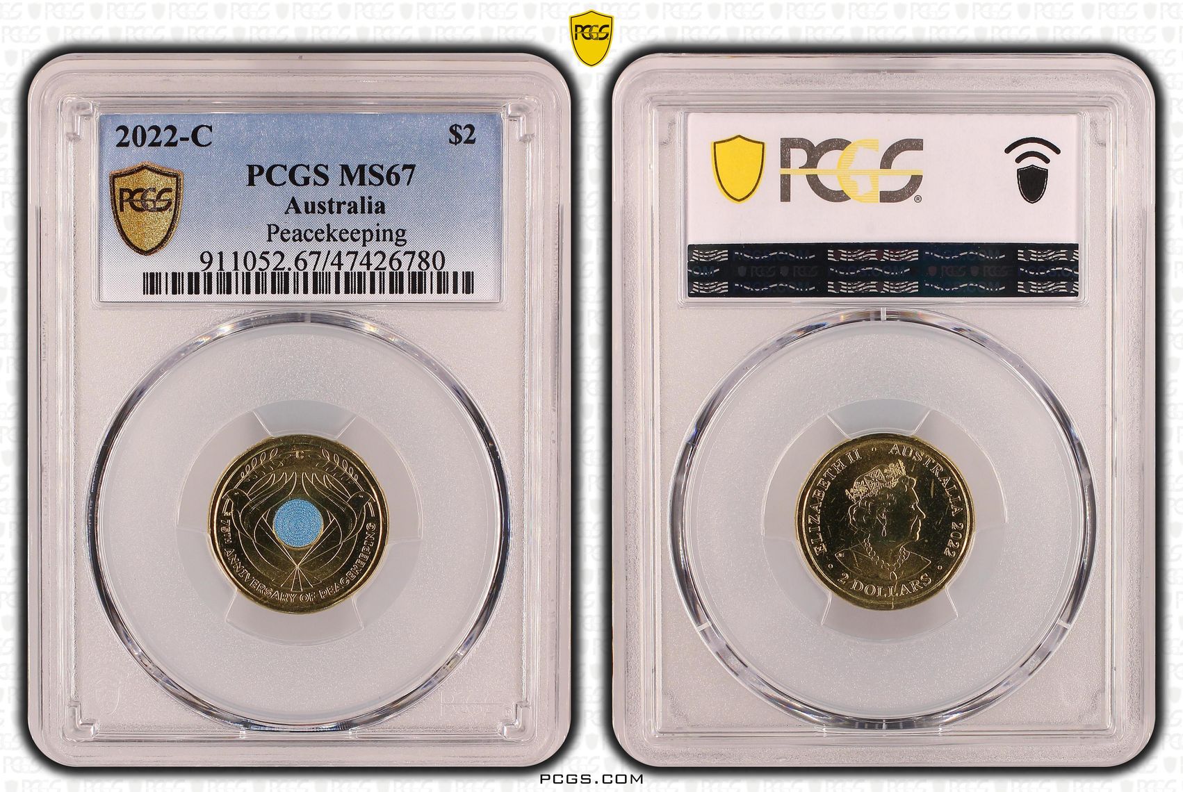 Elizabeth II, Peacekeeping, Two Dollar, 2022-C, PCGS MS67