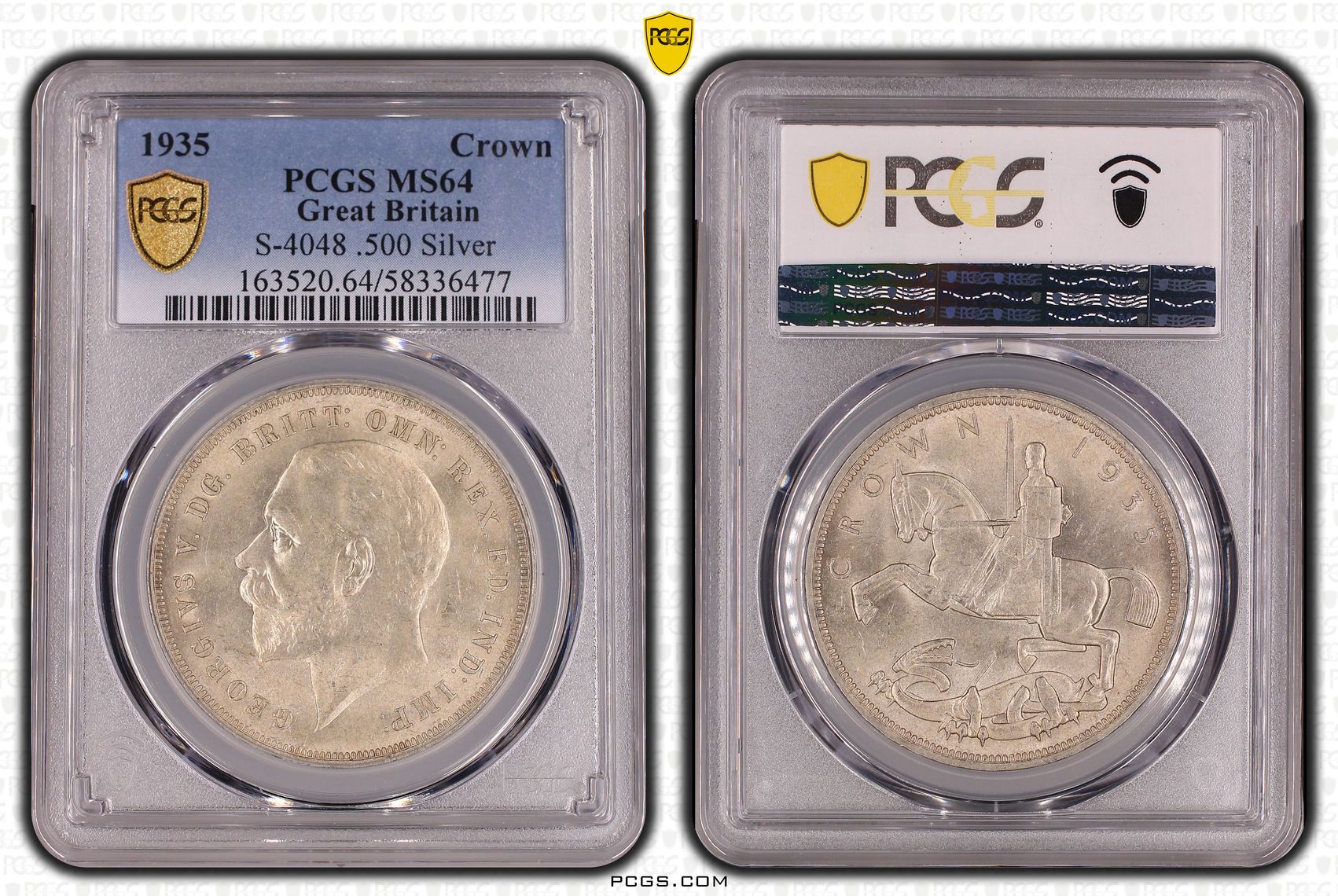 Great Britain, George V, Crown, 1935, PCGS MS64