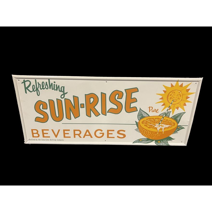 Refreshing Sunrise Beverages By Coca Cola Coke Tin Metal Soda Sign