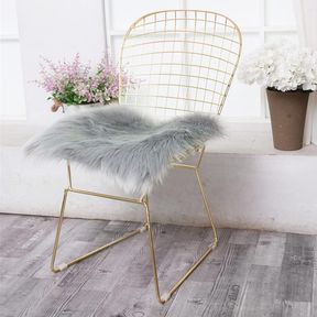 OKAYDA FLUFFY FAUX SHEEPSKIN FUR CHAIR PAD LUXURY SEAT CUSHION SOFT STOOL COVER PERFECT FOR HOME DECOR (18"*18", GREY)