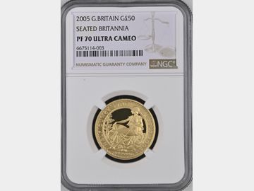 2005 PROOF GOLD 1/2oz BRITANNIA PF70 UCAM TOP POP!