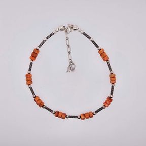 American West Sterling Silver Coral Beaded Bracelet Anklet