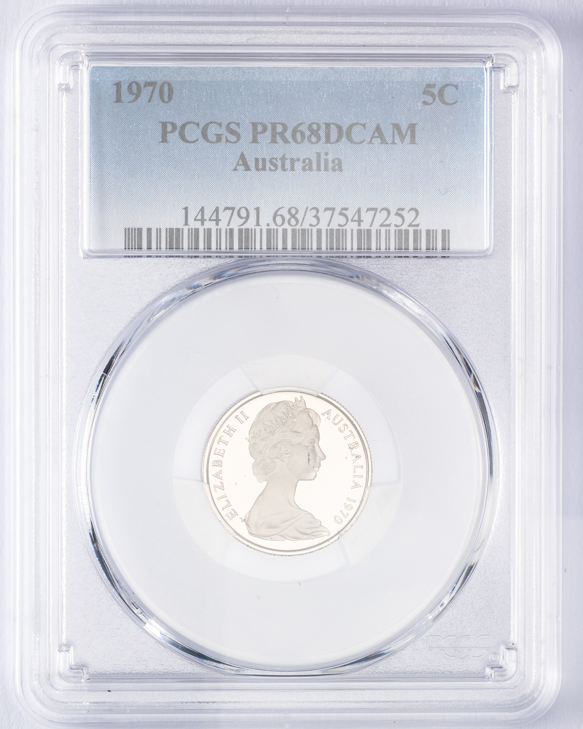Elizabeth II, Five Cent, 1970, PCGS PR68DCAM