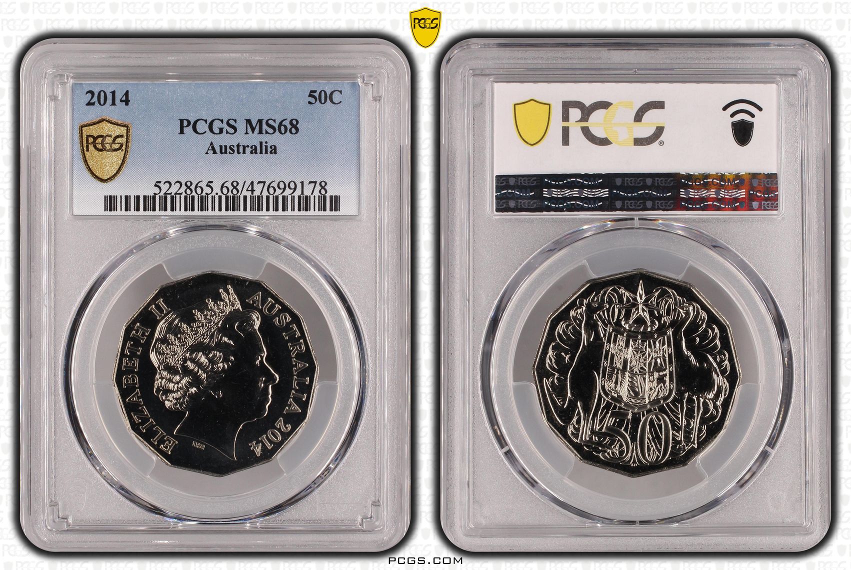 Fifty Cent, 2014, PCGS MS 68