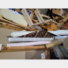 4 Rolls of New Fabric Material Plus Some Paper