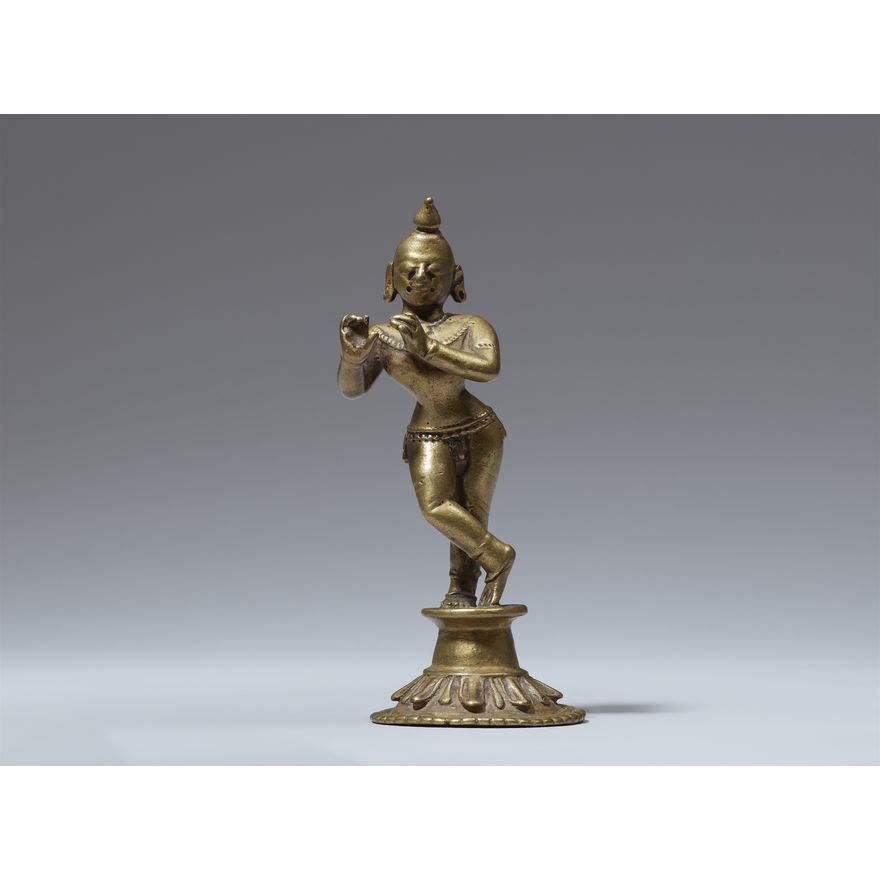 An Orissan brass figure of Krishna Venugopala. 18th century