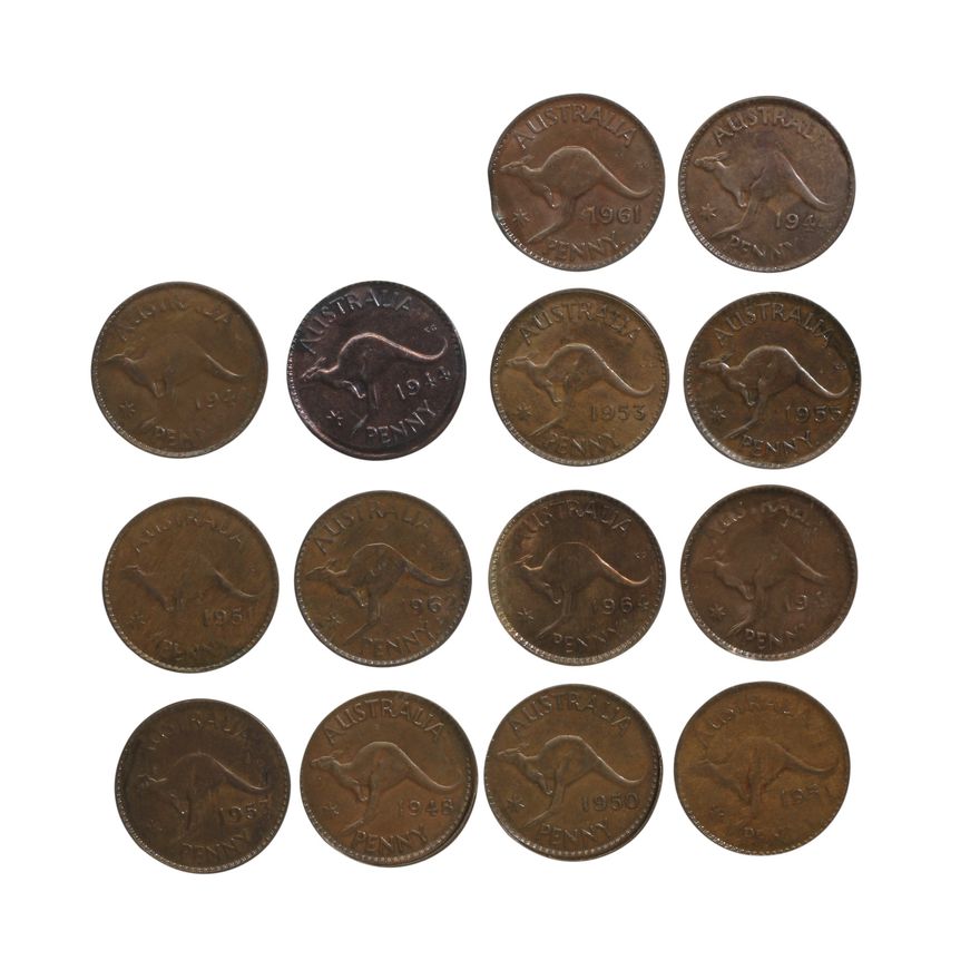 Group, Pennies, VF-EF