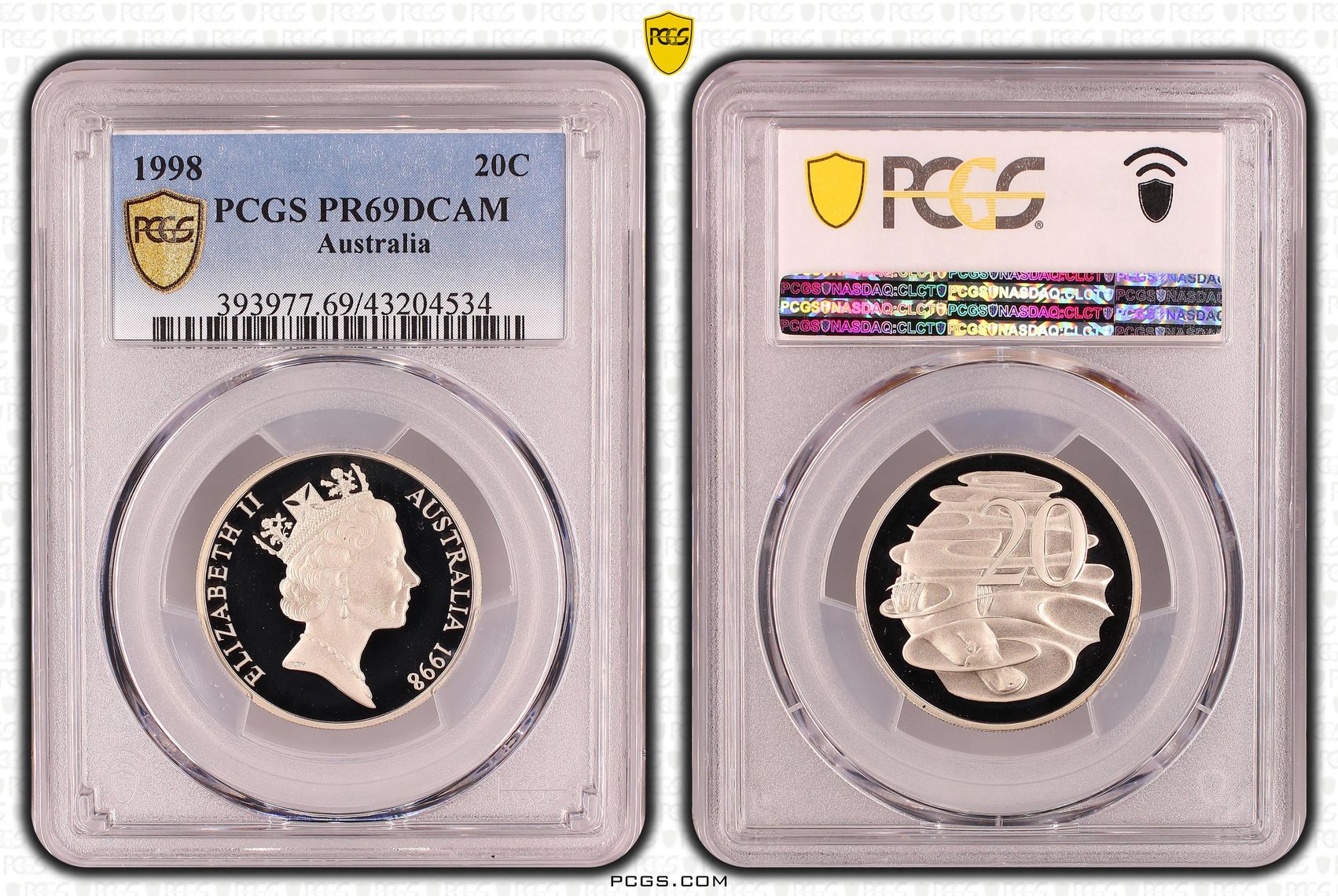 Twenty Cent, 1998, PCGS PR69DCAM