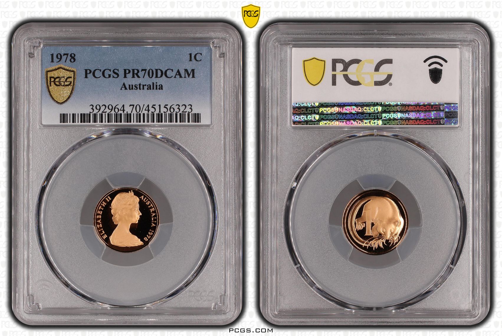 One Cent, 1978, Pcgs Pr70dcam
