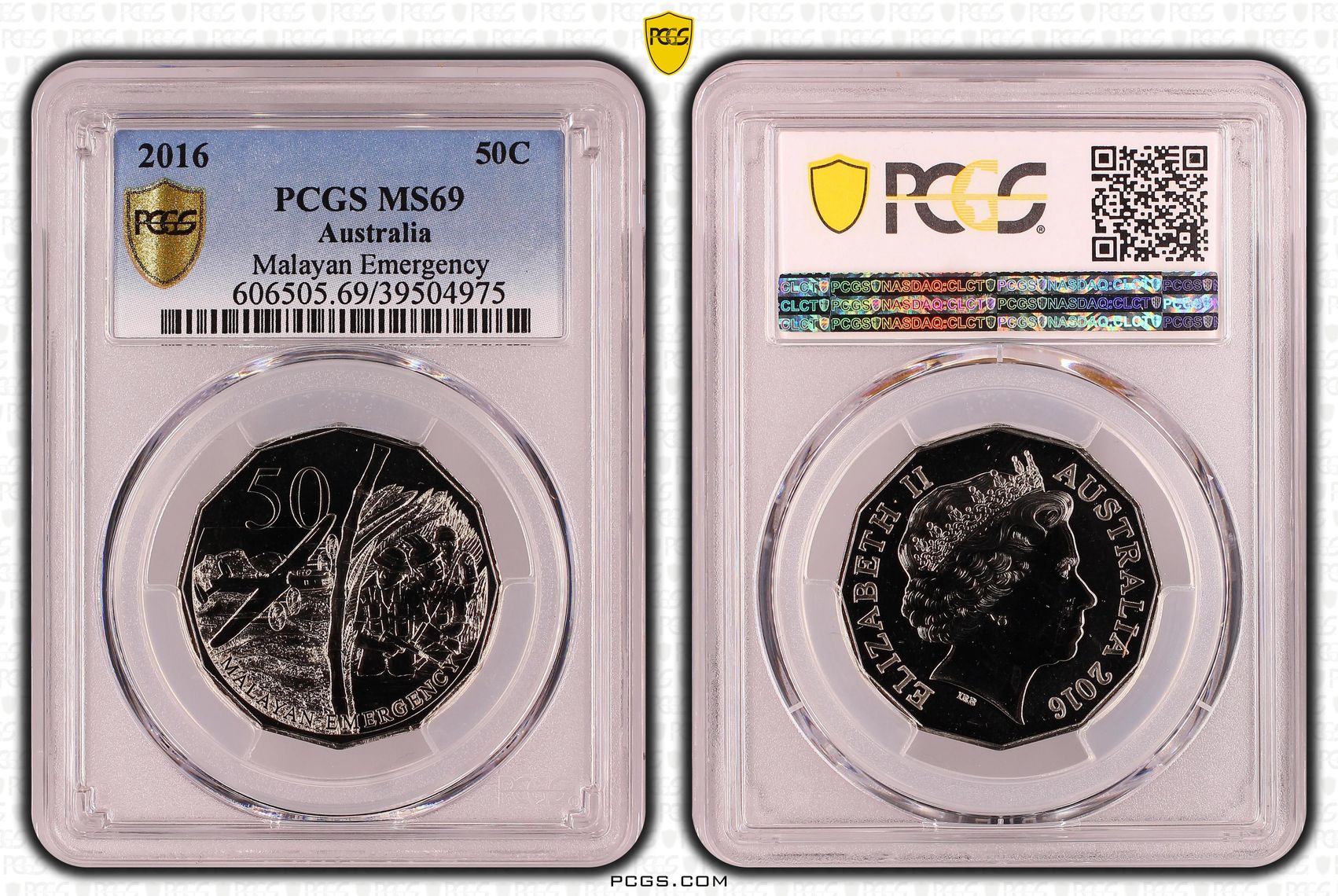 Malayan Emergency, Fifty Cent, 2016, PCGS MS69