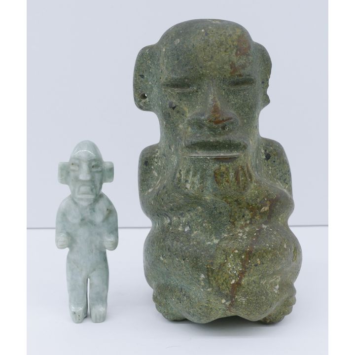 2pc Olmec Pre Columbian Stone Idols