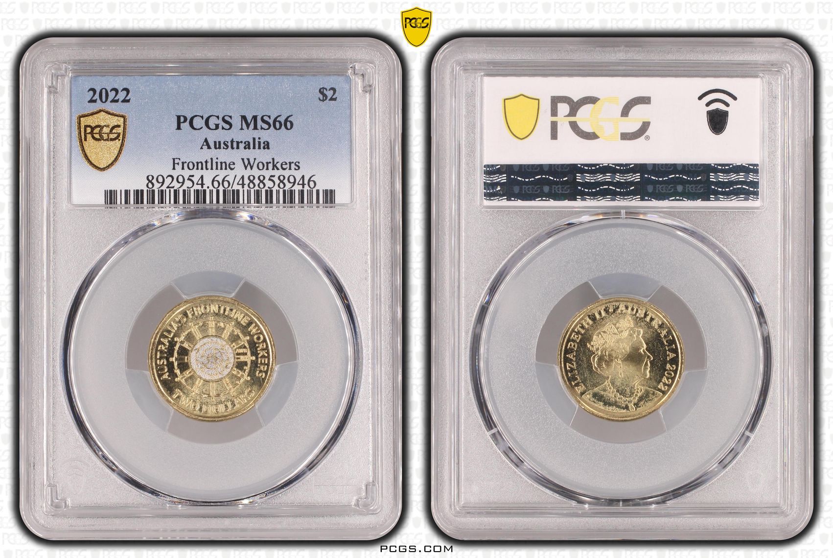 Frontline Workers Colorized , Two Dollar, 2022, PCGS MS66