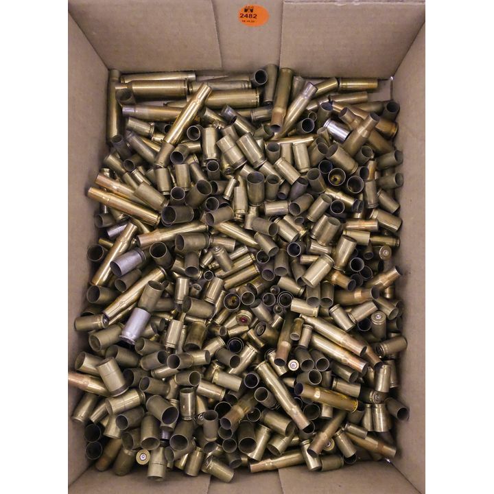 Box Used Ammunition Casings- 2786g, various calibers