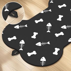 PET FEEDING MAT-ABSORBENT DOG FOOD MAT FOR WATER SPILL, BONE SHAPED DOG MAT FOR FOOD AND WATER BOWL, QUICK DRY DOG WATER DISPENSER