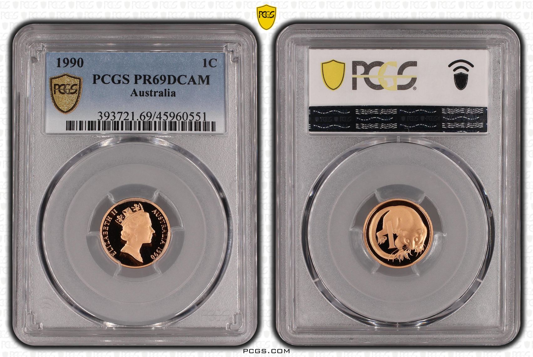 One Cent, 1990, Pcgs Pr69dcam