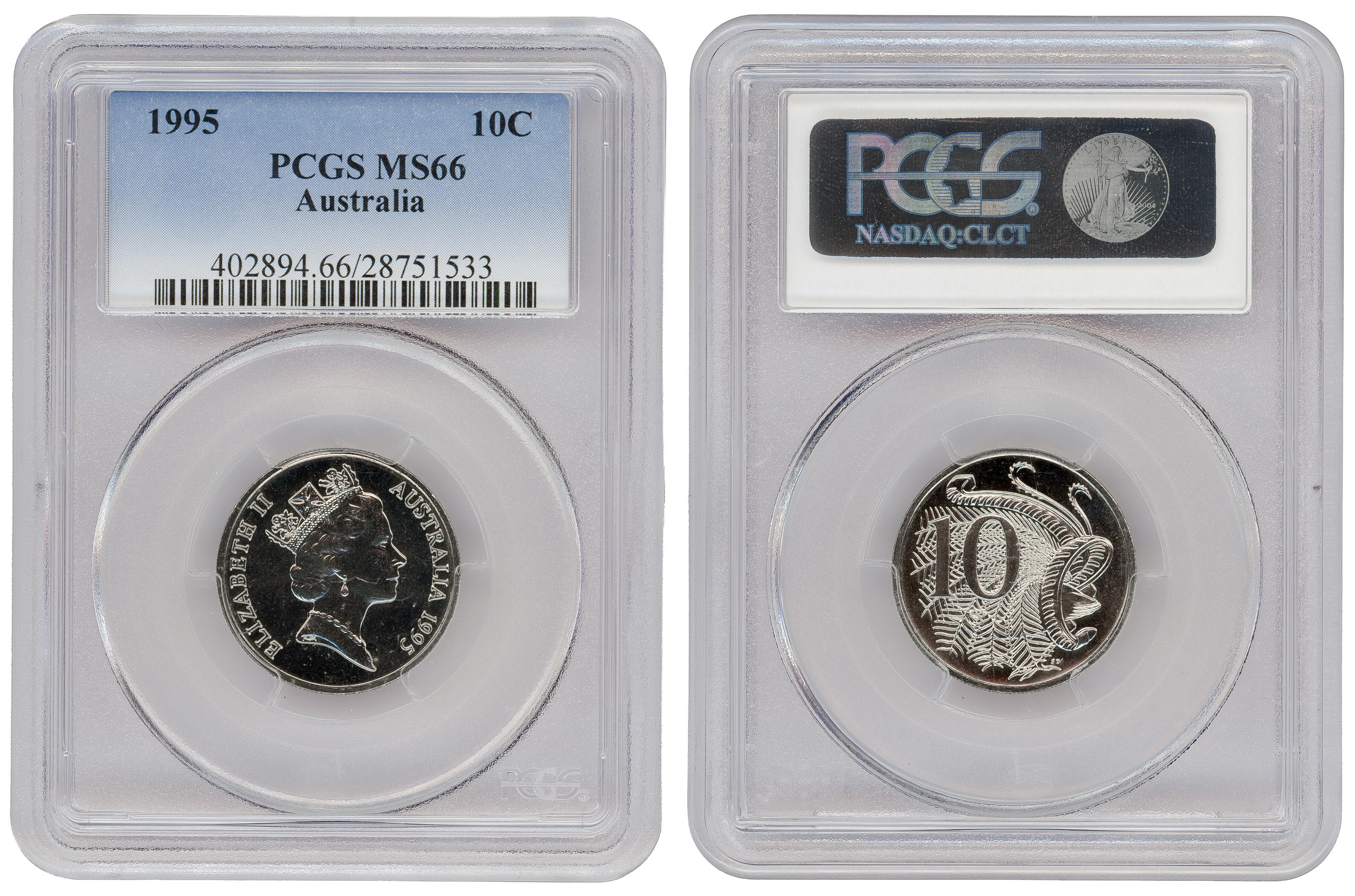 Ten Cent, 1995, PCGS MS66