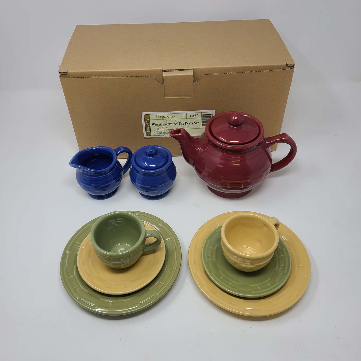 Longaberger Pottery Woven Traditions Children's Tea Party