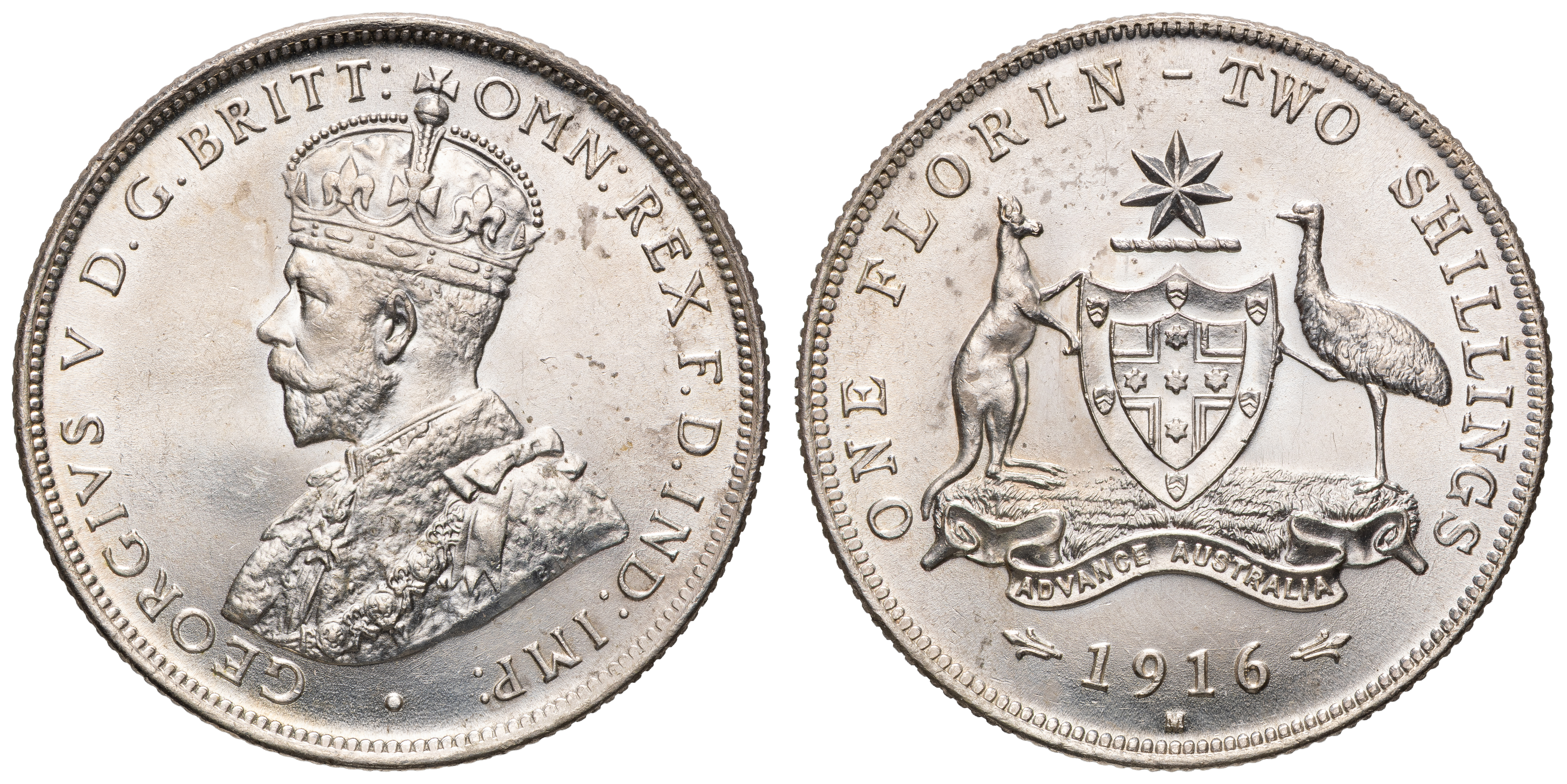George V, Florin, 1916-M, CHU