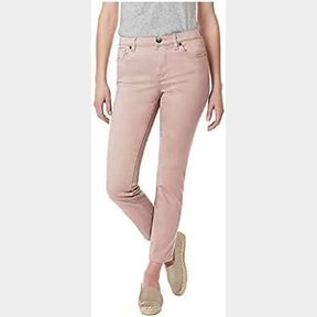 BUFFALO DAVID BITTON WOMEN'S MID-RISE SKINNY STRETCH ANKLE GRAZER JEAN (PINK, SZ 6/28