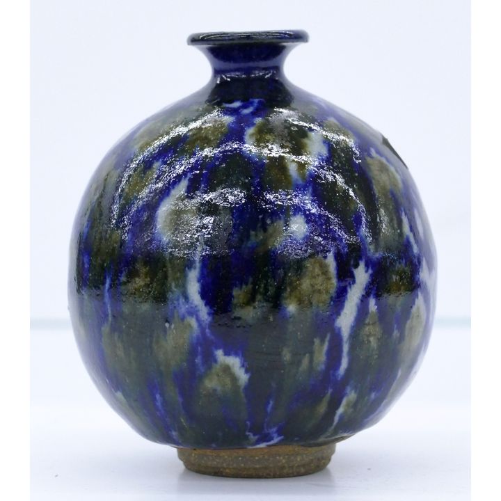 Robert Sperry Studio Pottery Cobalt Small Ball Vase 4.5''