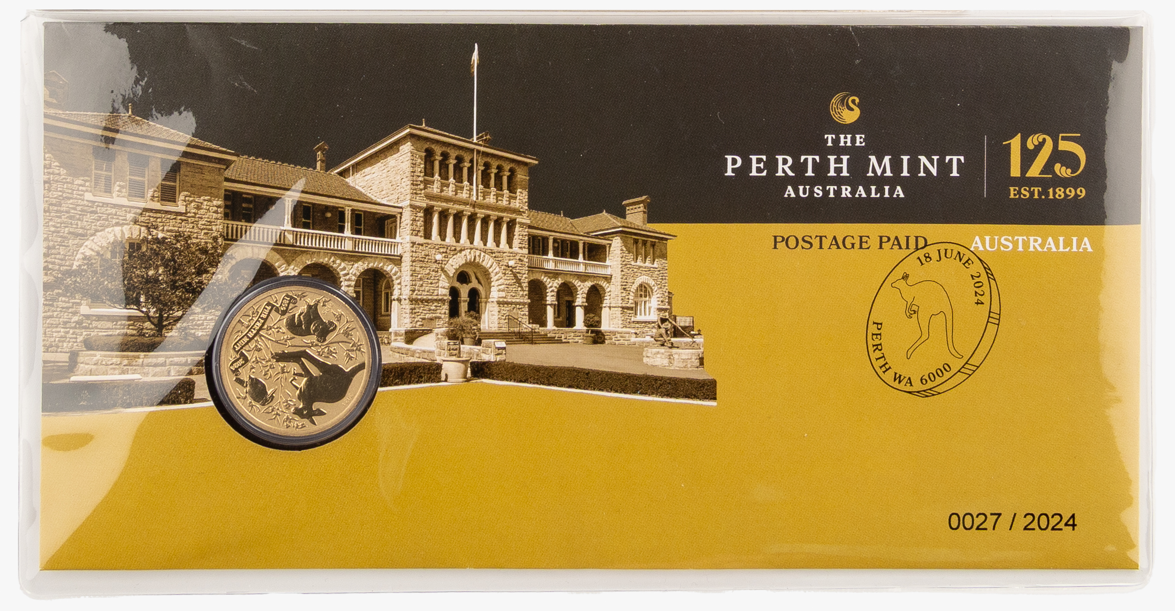 Perth Mint 125th Anniversary PNC, One Dollar, 2024, UNC