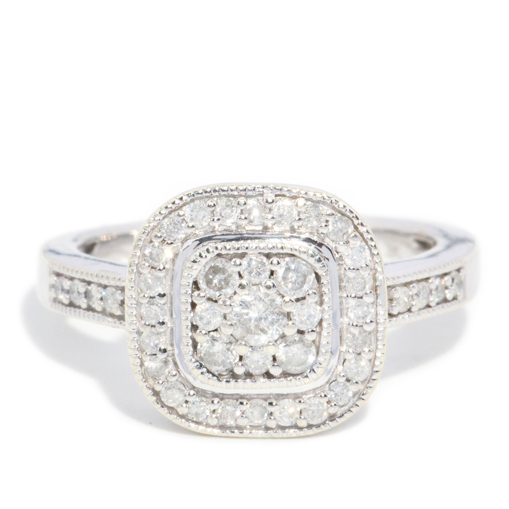 184 · Diamond Cluster Ring 9ct Gold