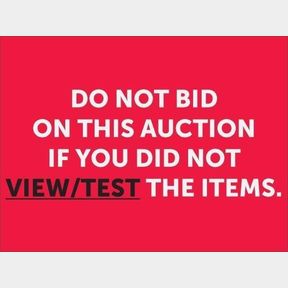 DO NOT BID ON THIS AUCTION IF YOU DID NOT VIEW/TEST THE ITEMS