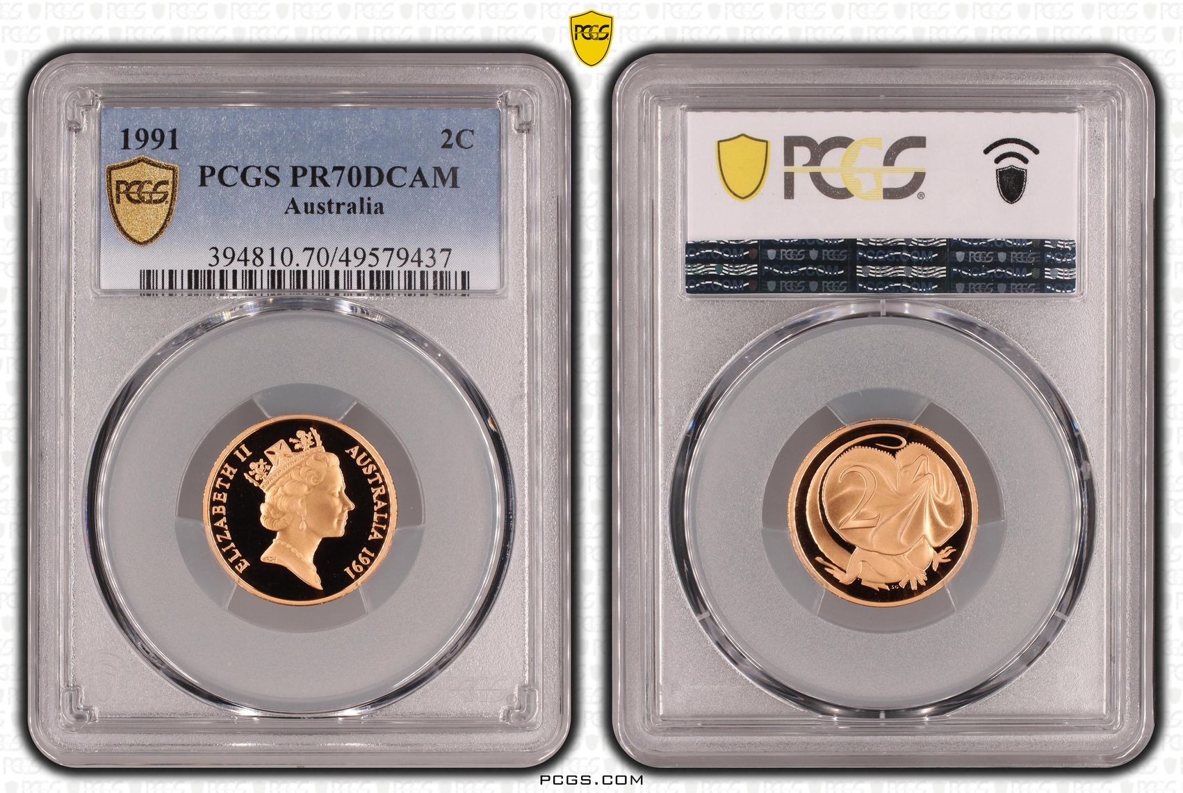 Elizabeth II, Two Cent, 1991, PCGS PR70DCAM