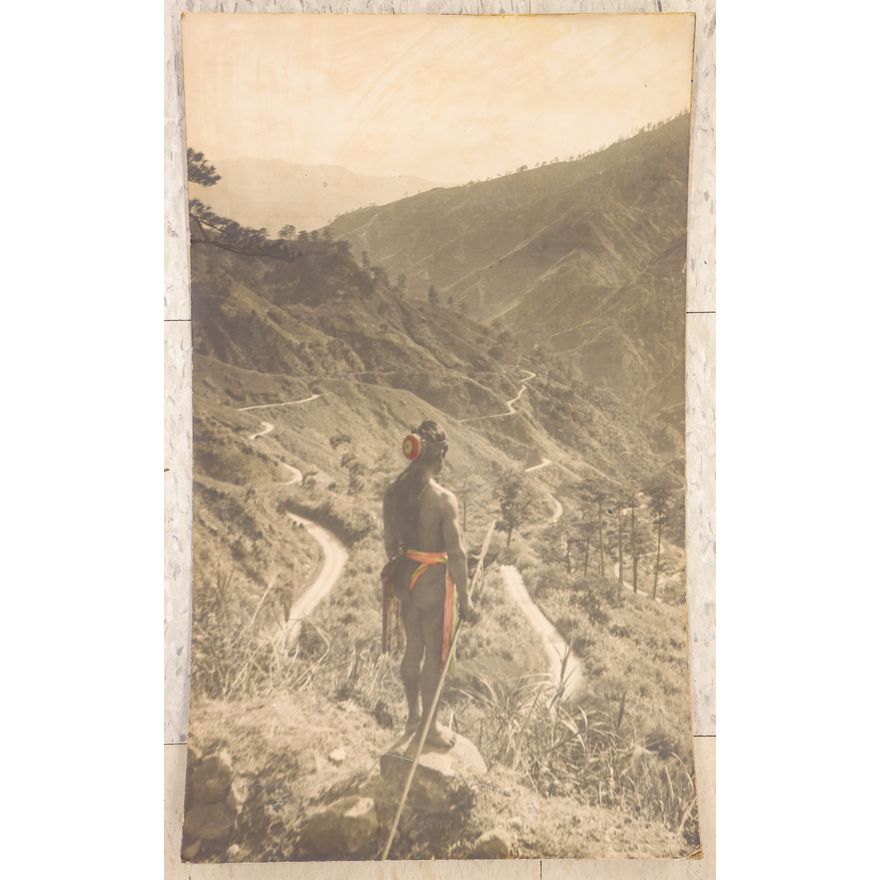 Antique Tinted Indian in Landscape Photo 23''x14''