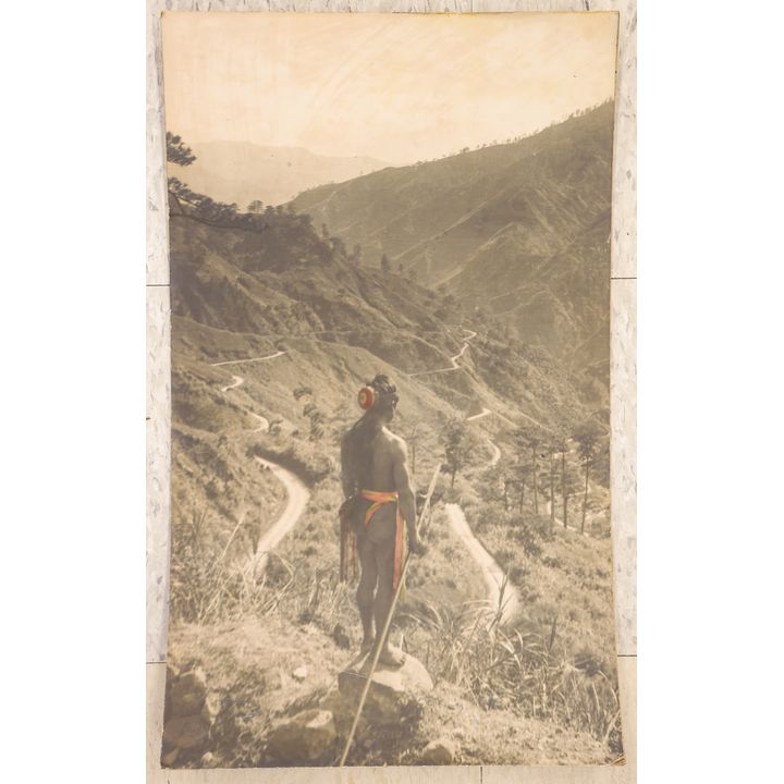 Antique Tinted Indian in Landscape Photo 23''x14''