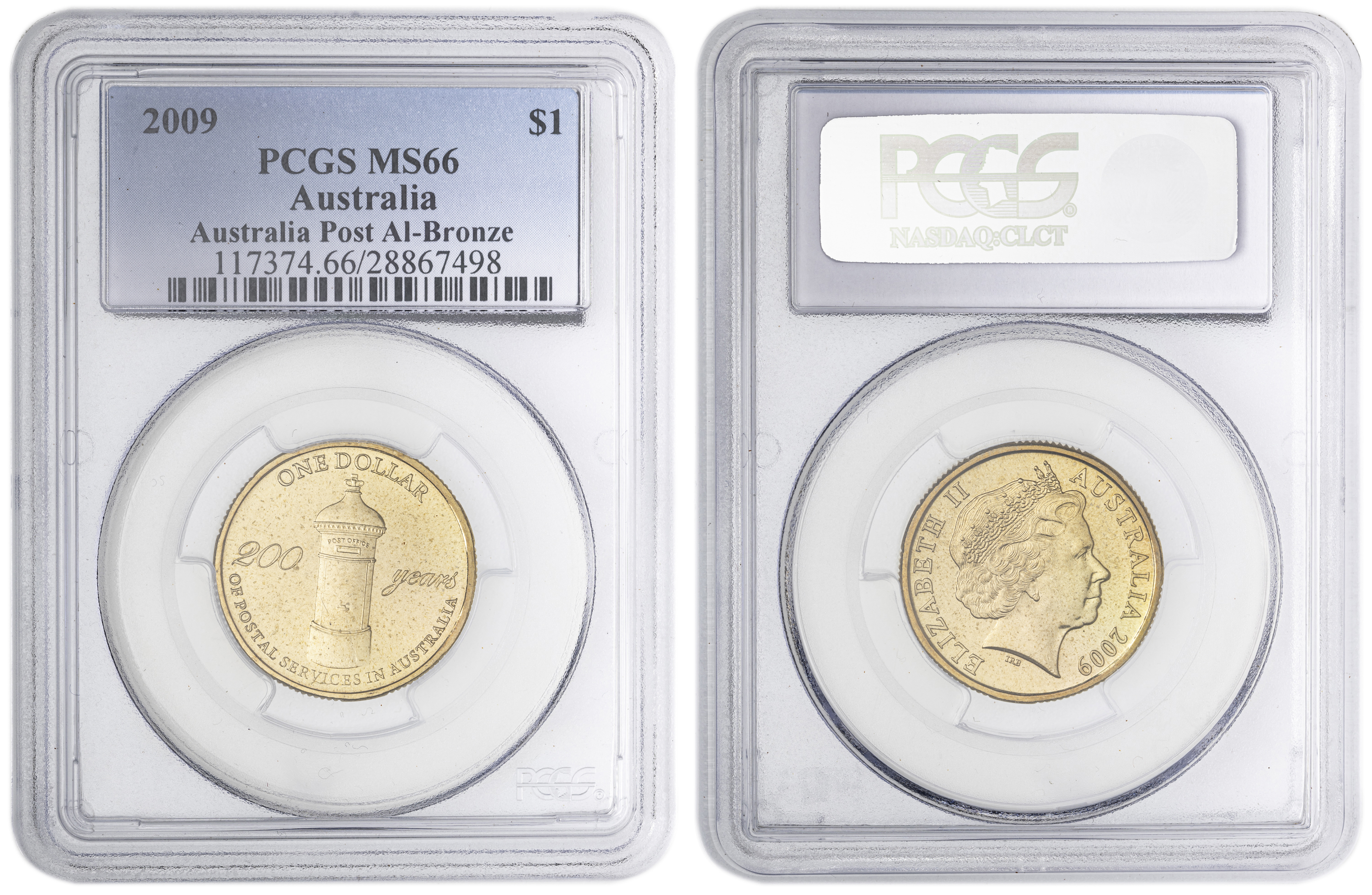 Australia Post Al-Bronze , One Dollar, 2009, PCGS MS66