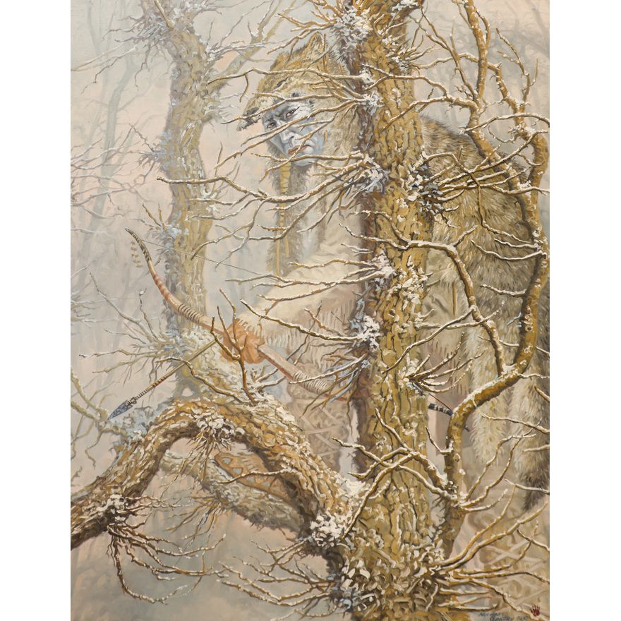 Michael Gentry ''Wolf in the Cottonwood'' Oil