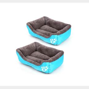 2 PACK PET CUSHION BED FOR DOG CAT BREATHABLE SOFT PADDING - BLUE